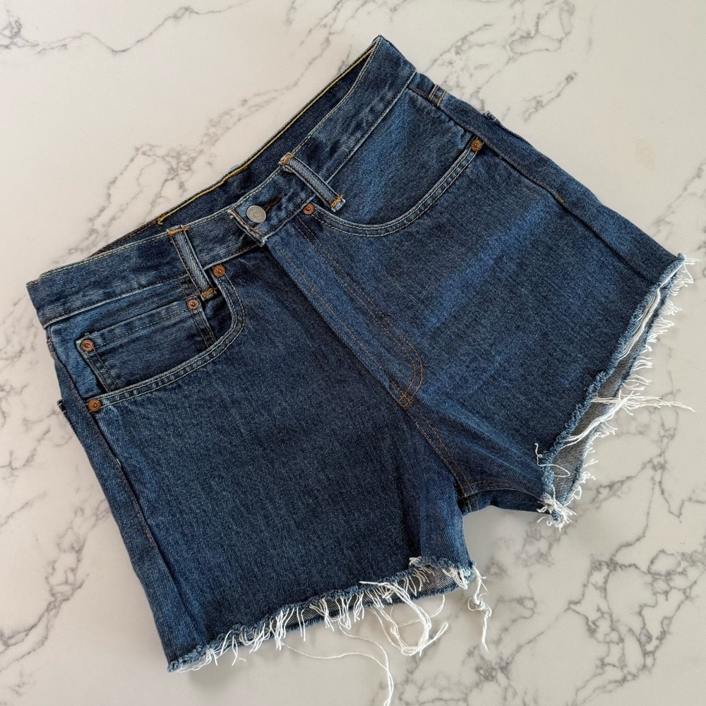 Levi's Vintage 505 Reworked Cutoff Shorts - Dark Wash - Size 30